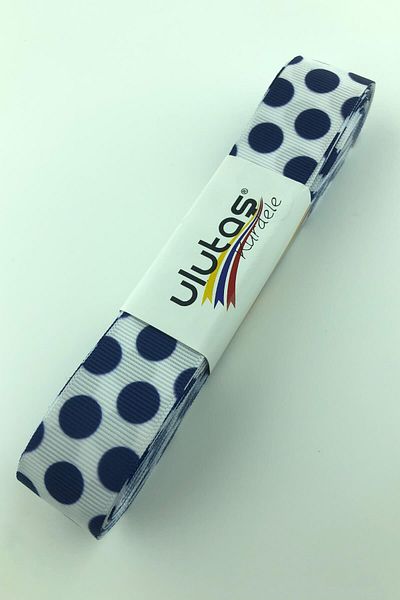 Hayalperest boncuk Μπλε Navy Big Polka Dot Grosgrain Κορδέλα 10 m