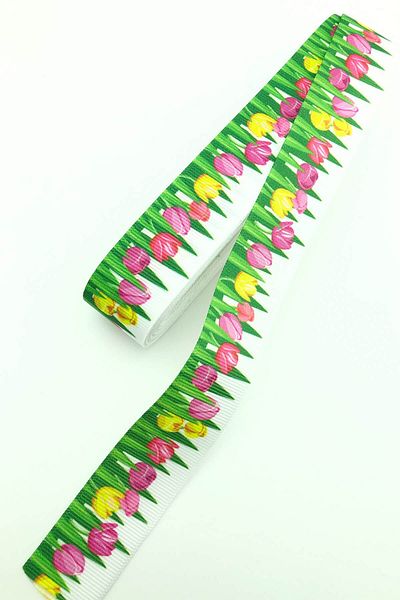 Hayalperest boncuk Panglică Grosgrain Imprimată Laleli 10 Mt