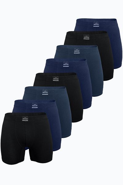 Malabadi Ανδρικό Navy Blue Black Smoked 8 τεμαχίων Premium Collection Modal Long Boxer 8M250