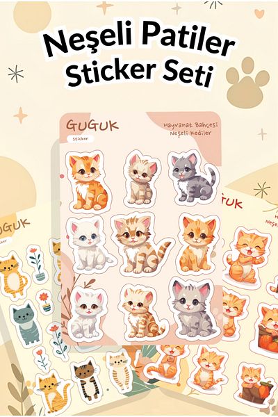 GUGUK Cheerful Paws Sticker Leaves Set