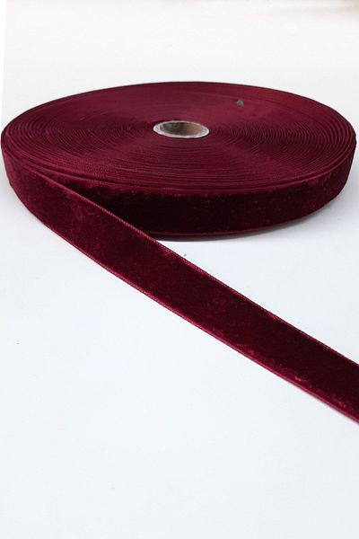 Hayalperest boncuk 2 Cm Burgundy Velvet Ribbon