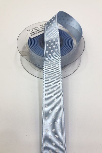 Hayalperest boncuk Μπλε Αστέρι με στάμπα Grosgrain Κορδέλα 2,5εκ