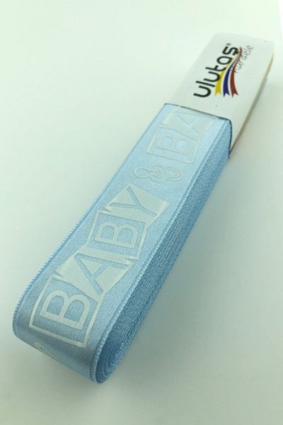 Hayalperest boncuk Baby Blue Baby Figure Τυπωμένη Σατέν Κορδέλα 2,50 εκ