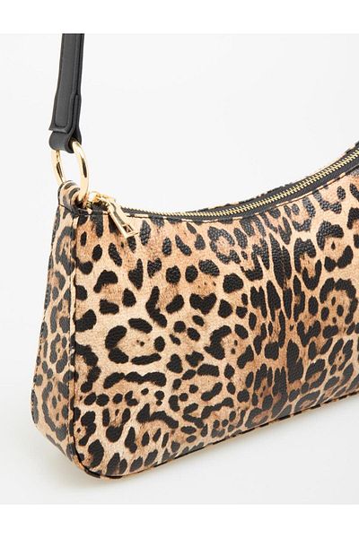 Jimmy Key Brown Leopard Patterned Shoulder Bag
