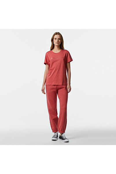 Champion Script Shop بنطال رياضي نسائي وردي اللون ذو أكمام مطاطية-117583-RS050