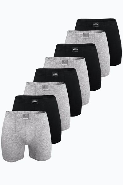 Malabadi Ανδρικό Μαύρο Γκρι 8 τεμαχίων Premium Collection Modal Long Boxer 8M250