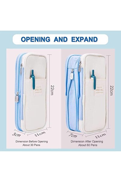 QUEVİLİY Kalemlik Kalem Kutusu çok foksiyonlu okul kalemlik kanvas 7 renk seçeneği
