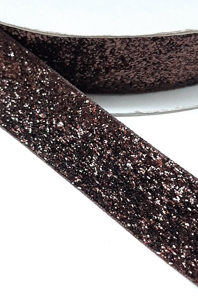 Hayalperest boncuk Καφέ Glitter Velvet Κορδέλα 2,5 εκ