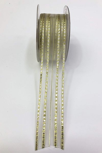 Hayalperest boncuk Χρυσή Κορδέλα Organza Glitter Κορδέλα 4εκ