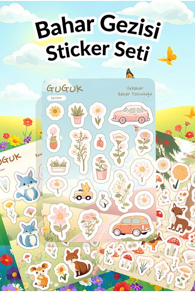 GUGUK Spring Outing Sticker Leaves Set