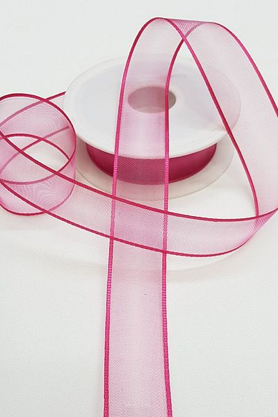 Hayalperest boncuk Κορδέλα Organza Satin Fuchsia 2,5cm