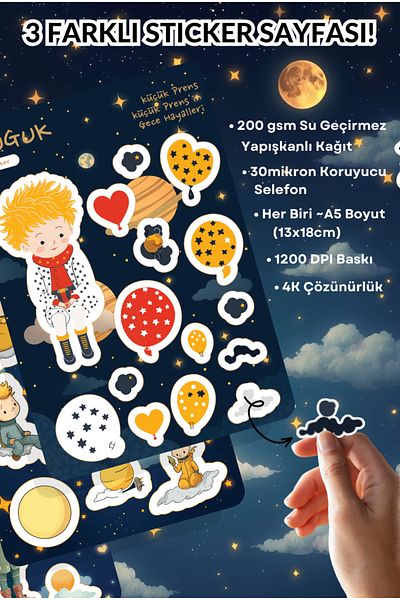 GUGUK Little Prince and the Universe Sticker Leaves Set