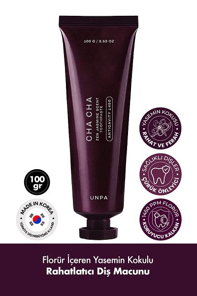UNPA Jasmine Flower Relaxing Fluoride Toothpaste - Vegan Korea, Unpa Cha Cha Zen Jasmine