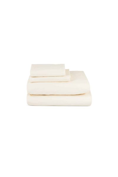 Orange Bed & Bath Stitch | Cotton Double Size Sheet Set, 4 Pieces, 300 Stitches - Ivory |200 × 189 cm