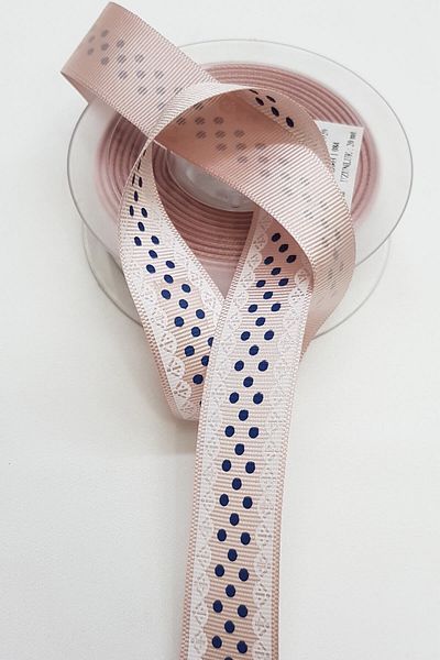 Hayalperest boncuk Δαντέλα σε σκόνη με εμπριμέ Grosgrain κορδέλα 2,5cm