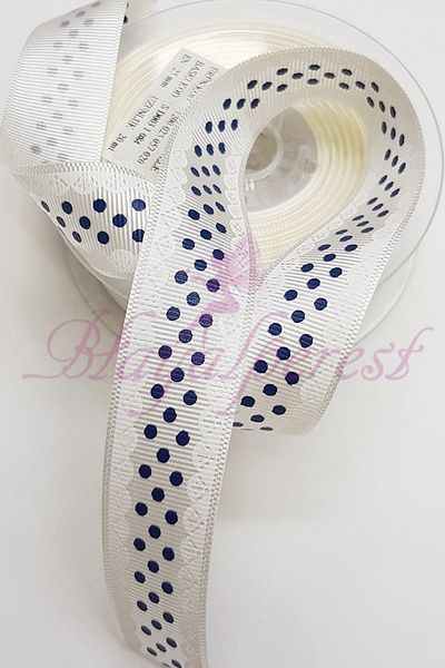 Hayalperest boncuk Κρεμ Δαντέλα Πόντοι Τυπωμένη Κορδέλα Grosgrain 2,5cm