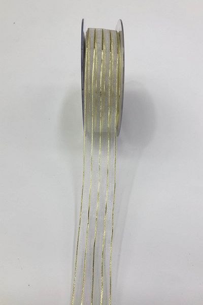 Hayalperest boncuk Χρυσή Διαφανής Glitter Organza Κορδέλα 2,5 εκ