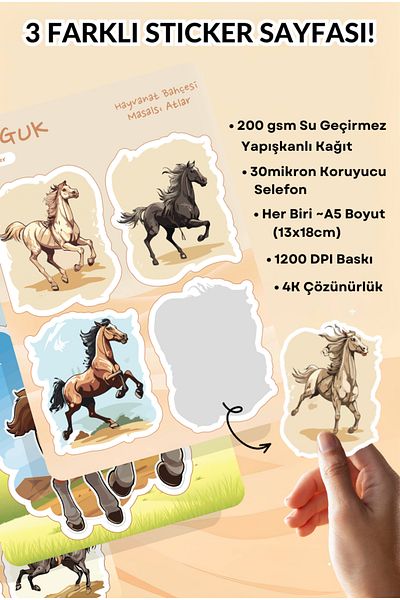 GUGUK World of Horses Sticker Leaves Set