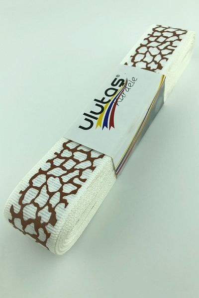 Hayalperest boncuk Panglică Grosgrain Imprimată Crem Gri Gri 2,5 Cm