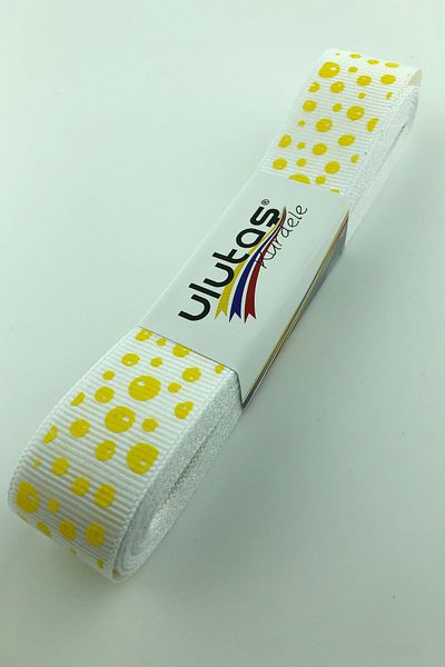 Hayalperest boncuk Panglică Grosgrain cu puncte galbene 2,5 Cm