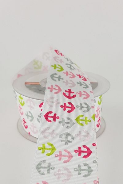 Hayalperest boncuk Κορδέλα Grosgrain με μοτίβο άγκυρας 4 cm 20 Mt