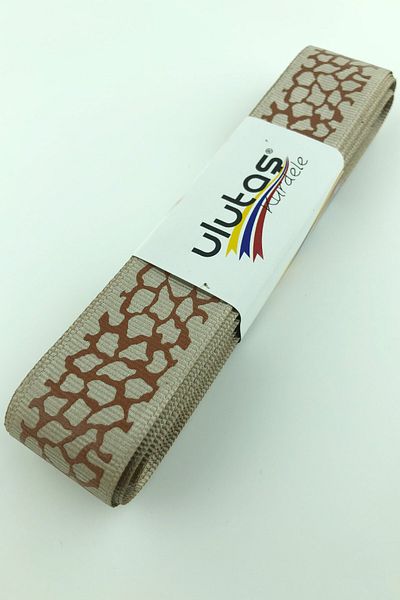 Hayalperest boncuk Panglică Grosgrain Imprimată Cu Motiv Gri Maro 2,5 Cm