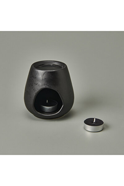 Evidea Deco Enyo Seramik Buhurdanlık - Mat Siyah - 11 cm
