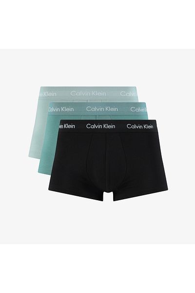 Calvin Klein Ανδρικό μπόξερ 3 τεμαχίων με χαμηλό ύψος μπαούλο μέντα/πράσινο/μαύρο