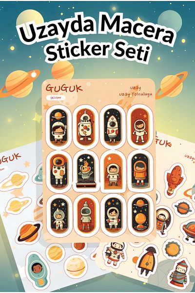 GUGUK Adventure in Space Sticker Leaves Set