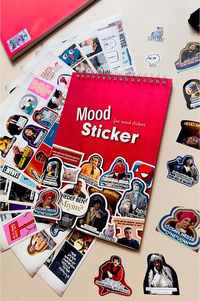 Copyrite Mood Fun Sticker Book 230 de bucăți pentru Bullet Journal, Scrapbook, Laptop, Mood Sticker