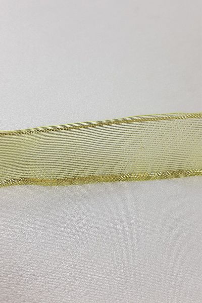 Hayalperest boncuk Κίτρινη Glitter Organza Κορδέλα 2,5 εκ