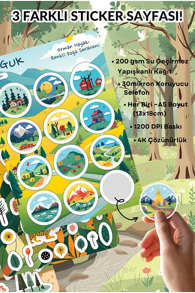 GUGUK Set of Star Paws Sticker Leaves of the Forest