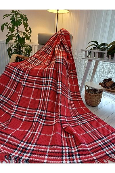 stay with love Scotch Blanket Double Blanket 180*220 cm Red-White Valentine's Day Gift