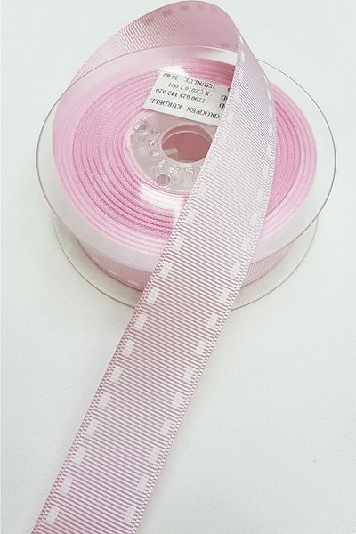 Hayalperest boncuk Ροζ Ριγέ Τυπωμένη Κορδέλα Grosgrain 2,5cm