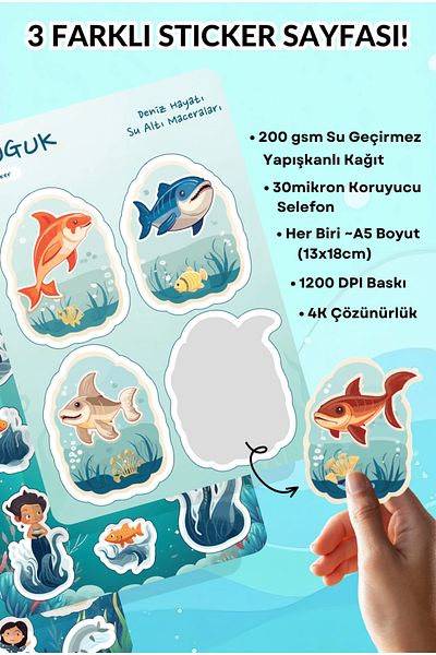 GUGUK Underwater Tale Sticker Leaves Set