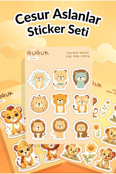 GUGUK Brave Lions Sticker Leaves Set