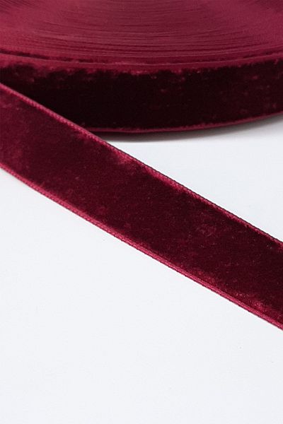 Hayalperest boncuk 2 Cm Burgundy Velvet Ribbon