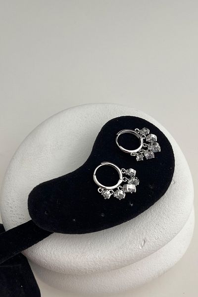 Modex Silver Color Dangle Shakira Earrings