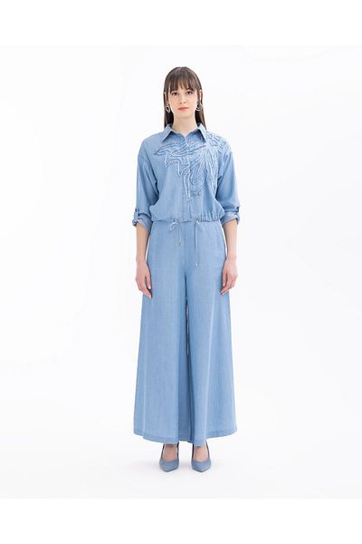 SEÇİL Jachetă de jeans cu lungime brodată cu detaliu de piatră