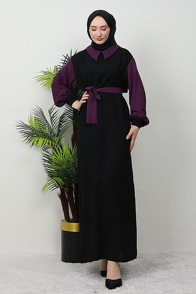 GİZ AGİYİM Μωβ Φόρεμα Neva Hijab