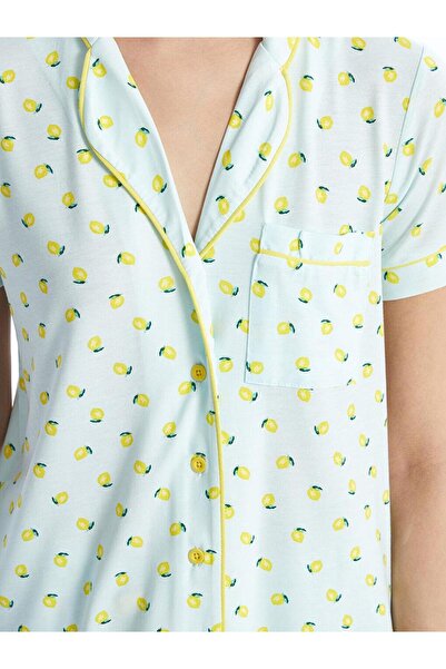 LC Waikiki LCW DREAM Gömlek Yaka Baskılı Kadın Pijama Takımı