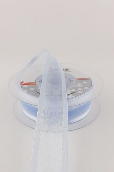 Hayalperest boncuk Ανοιχτό Baby Blue Φαρδιά Οργάντζα Σατέν Κορδέλα 20 Mt