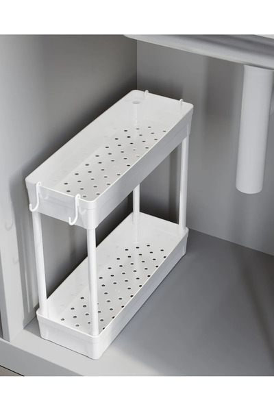 Mutfak Köşesi Makeup,Jewelry and Grooming Products Organizer, Two Shelves Stand, Two Layers Hanging Cosmetic Organizer