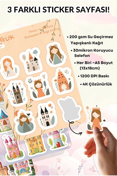 GUGUK Fairytale Castles Sticker Leaves Set