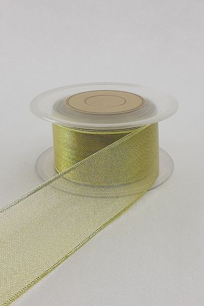 Ulutaş Panglică Organza Galbenă Sclipici 4 Cm