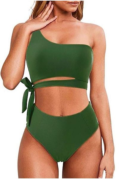 DEEP BEACH Bikini Top with Side Lacing Detail