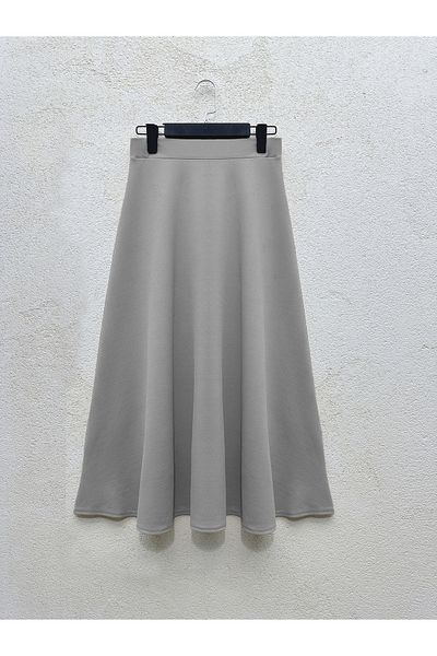 MODAQU Gray Lycra Crepe Kilos Skirt