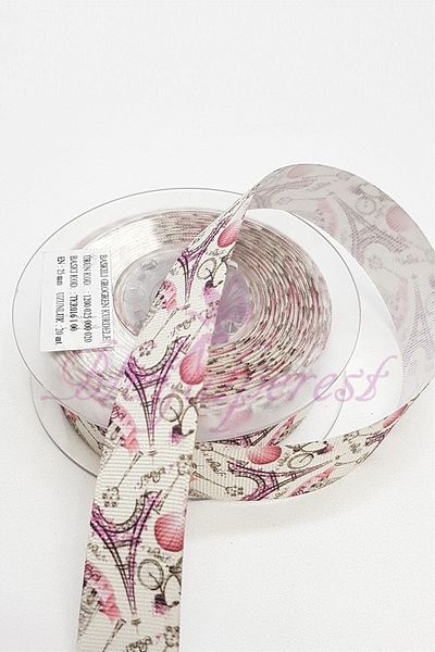 Hayalperest boncuk Πύργος του Άιφελ Τυπωμένη Κορδέλα Grosgrain 2,5cm