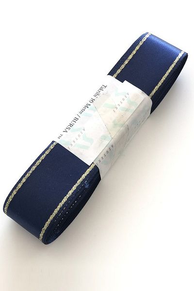 Hayalperest boncuk Panglică Satină Lurex Galben Albastru Marin 3 Cm