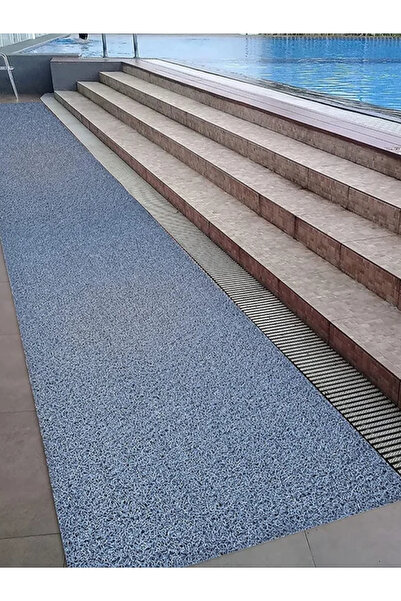 TAGESAN Kıvırcık Halı Gri, 120x700 Cm, 14mm, Kaymaz Taban, Giriş Paspası, Toz Tutucu, Yolluk